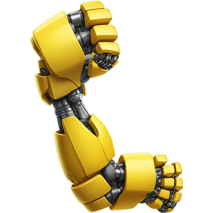 Flexing yellow mechanical cyborg bicep and arm emoji