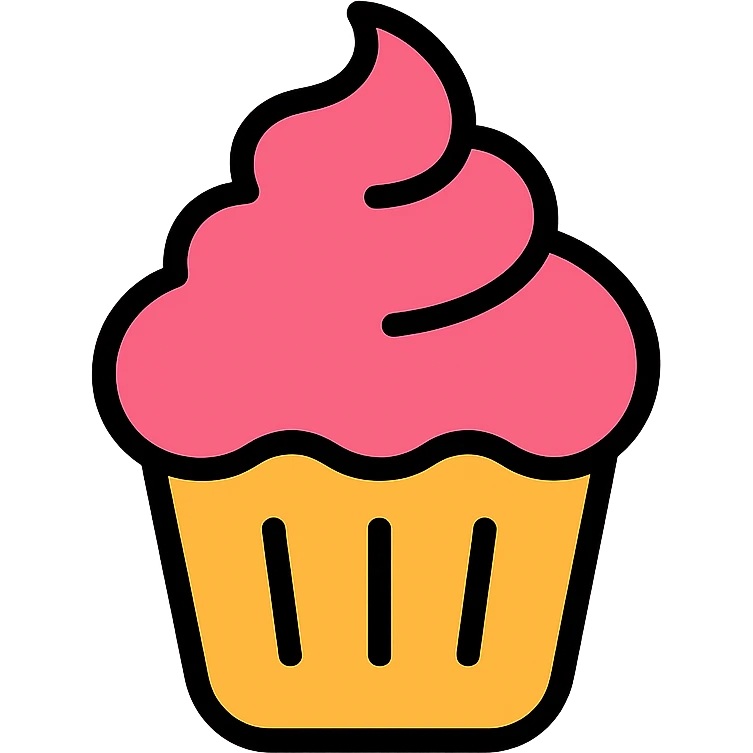 cupcake with pink icing emoji