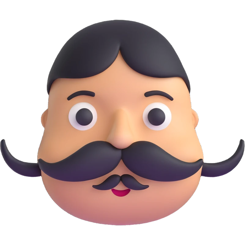 cute round nose with a mustache emoji