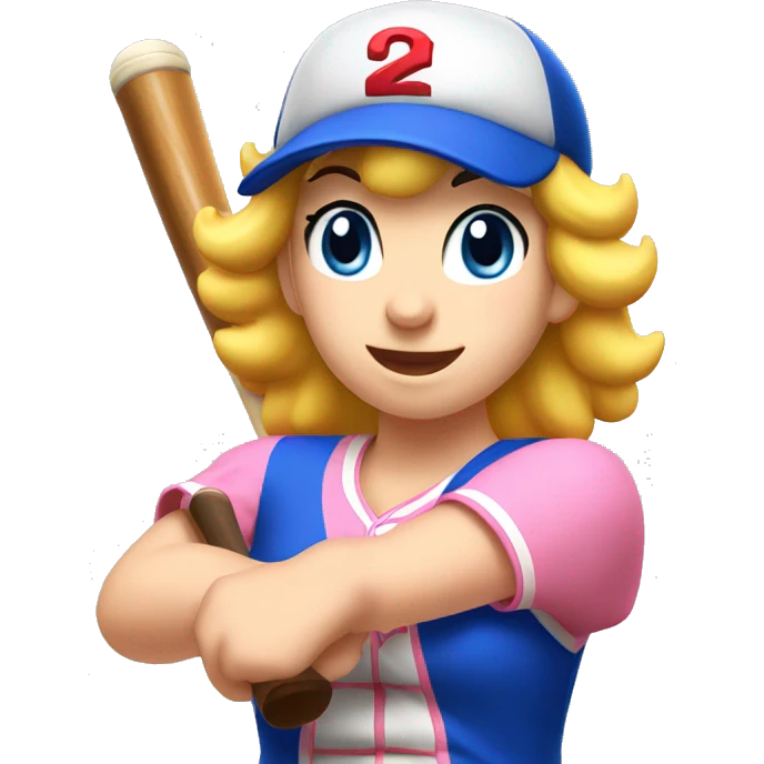 Princess peach playing baseball emoji
