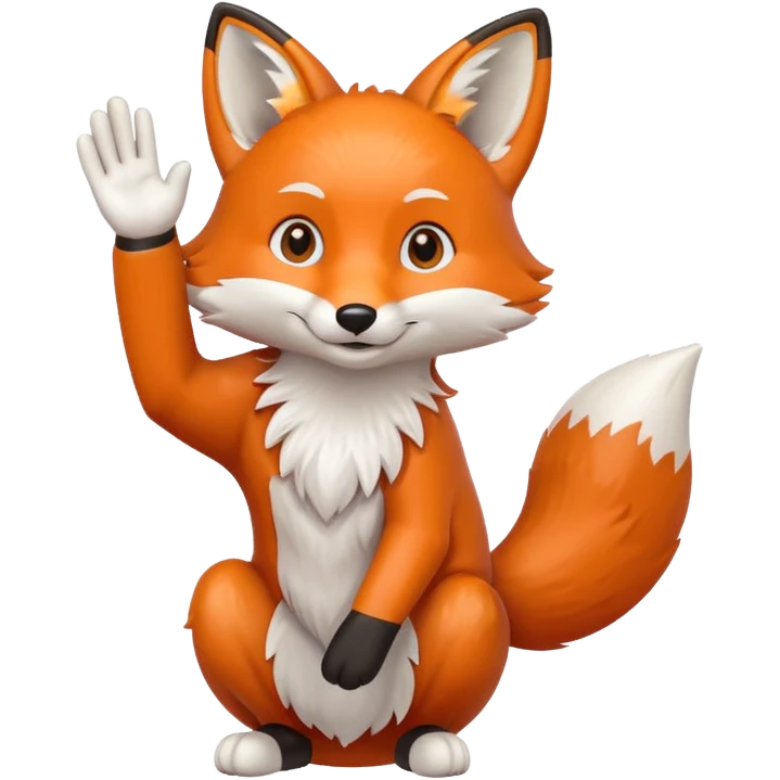 fox waving emoji