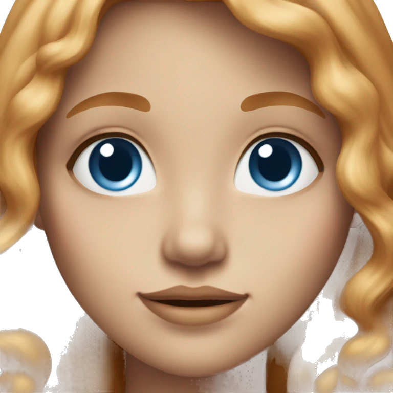 Pretty girl with deep blue eyes and long strawberry blonde hair emoji