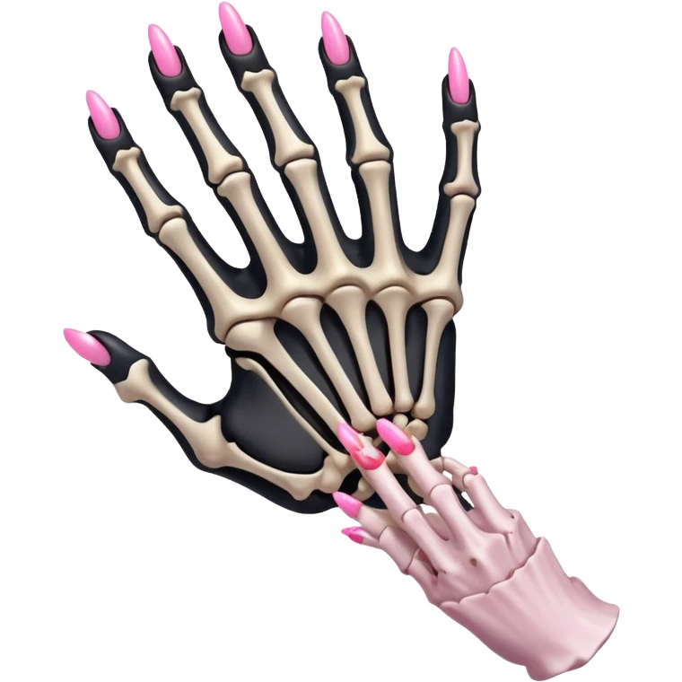 skeleton hand with long pink nails emoji