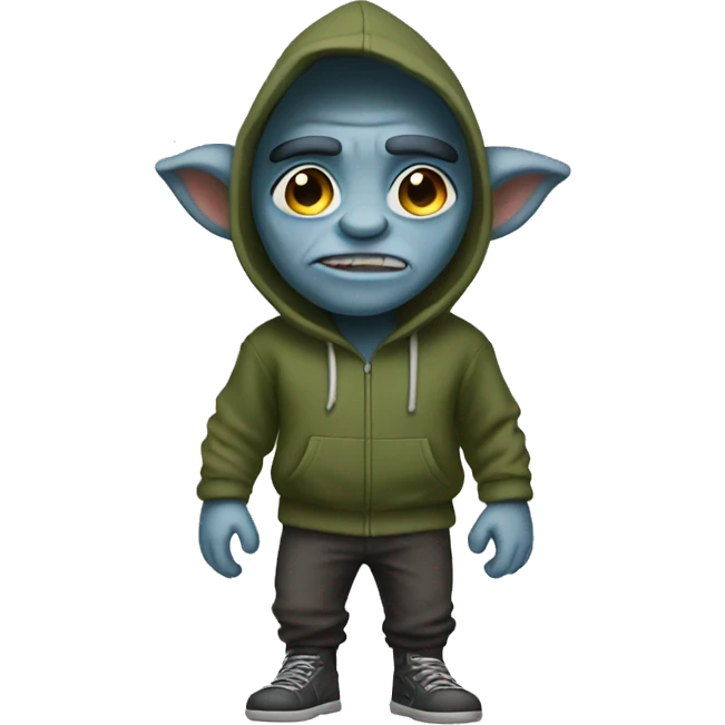 a troll with a hoodie full body emoji