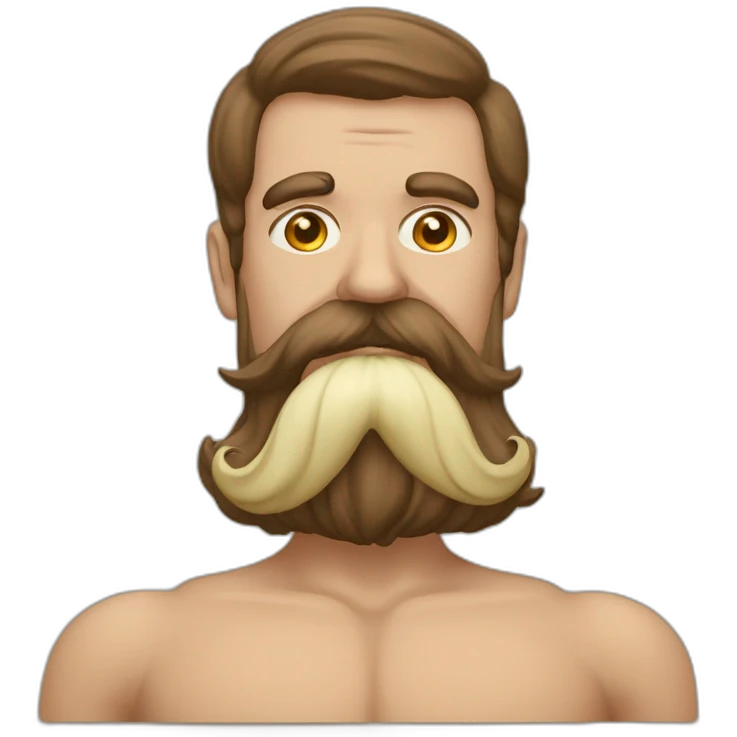Homem de bigode fazendo exercícios emoji