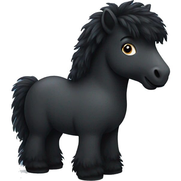 Two black fluffy ponies emoji