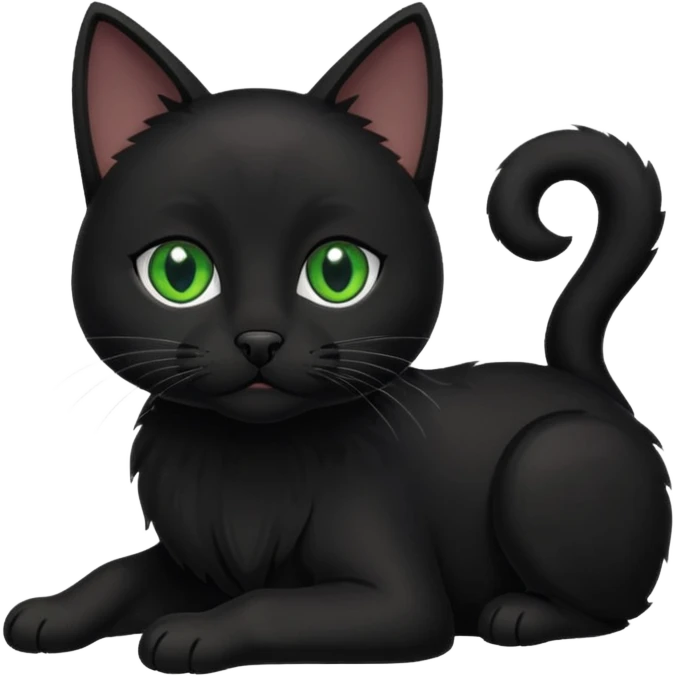 black cat with dog emoji