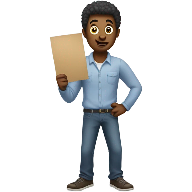 guy holding a hurry up sign emoji