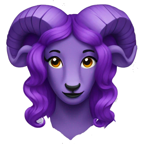 Aries with purple hair emoji