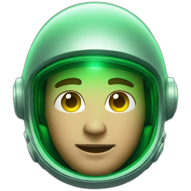 MAN IN A SPACE HELMET GREEN LIGHT emoji