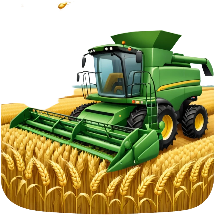 An icon featuring a wheat field, a combine harvester, fertilizer formulas, and plant cells, symbolizing agronomy. The design includes farming tools and crops, representing agricultural science, crop production, and plant biology. Transparent background highlights sustainable farming and growth. emoji