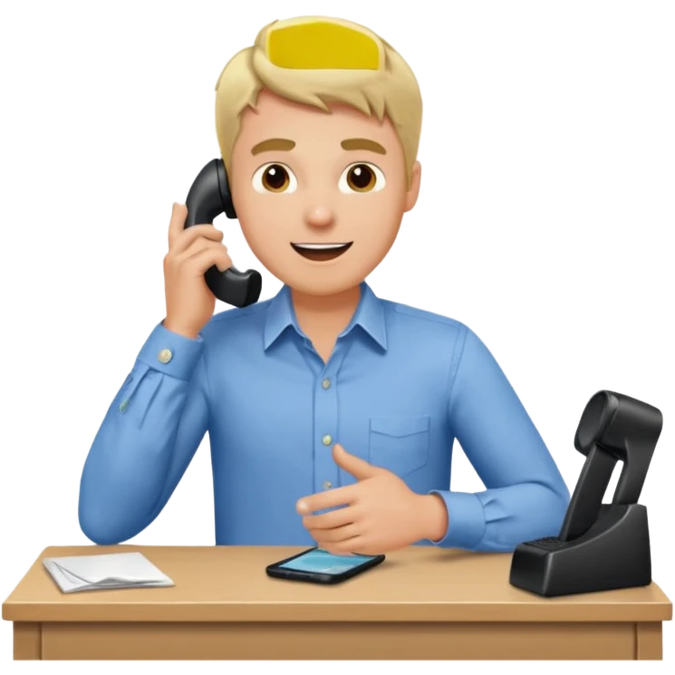 office-boss-excited-phone-desk-blonde-man emoji