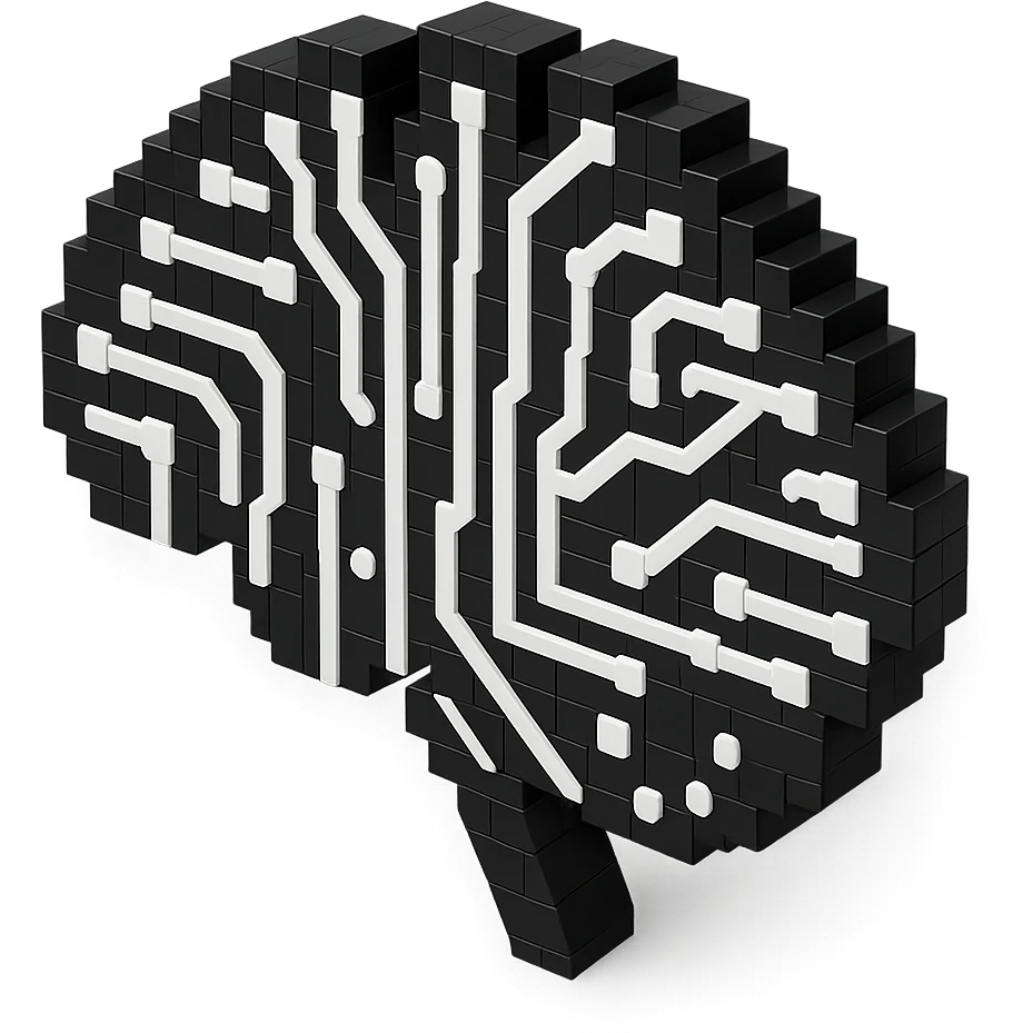 Make it voxel and bnw emoji
