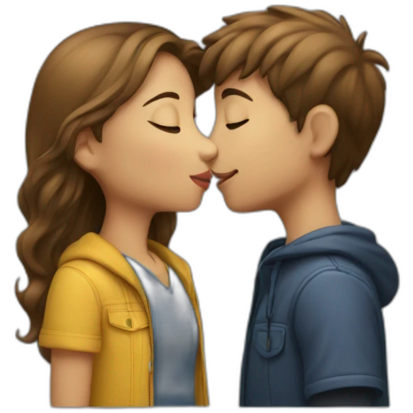 Boy and girl kiss  emoji