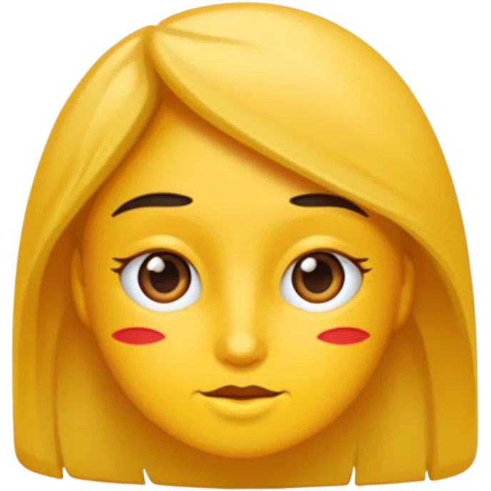 kırmızı toka takan kadın, sarı saçlı emoji