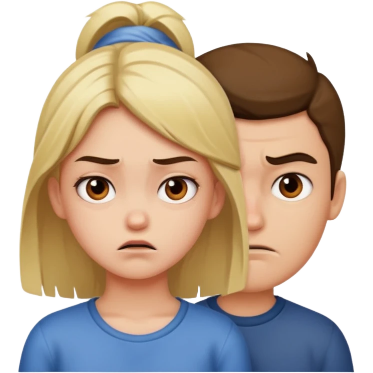 Girl looking mad at a boy  emoji