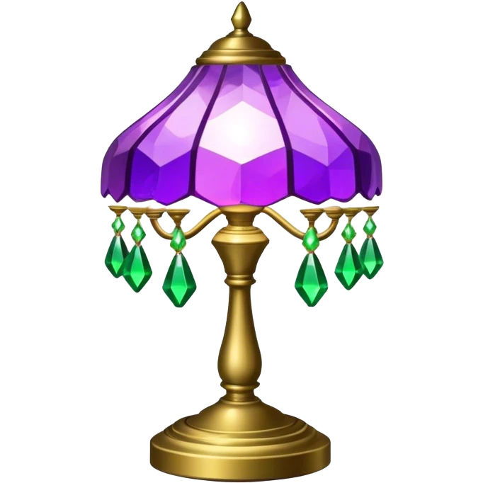 Dancing lamp with purple and green glass crystals emoji