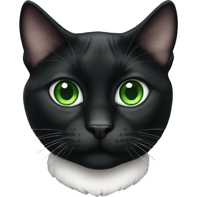 Tuxedo cat with green eyes emoji
