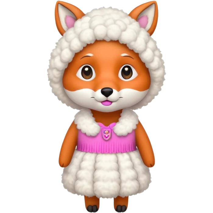 a fox wearing sheep dress emoji