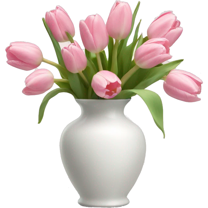 Light pink tulips in white vase emoji