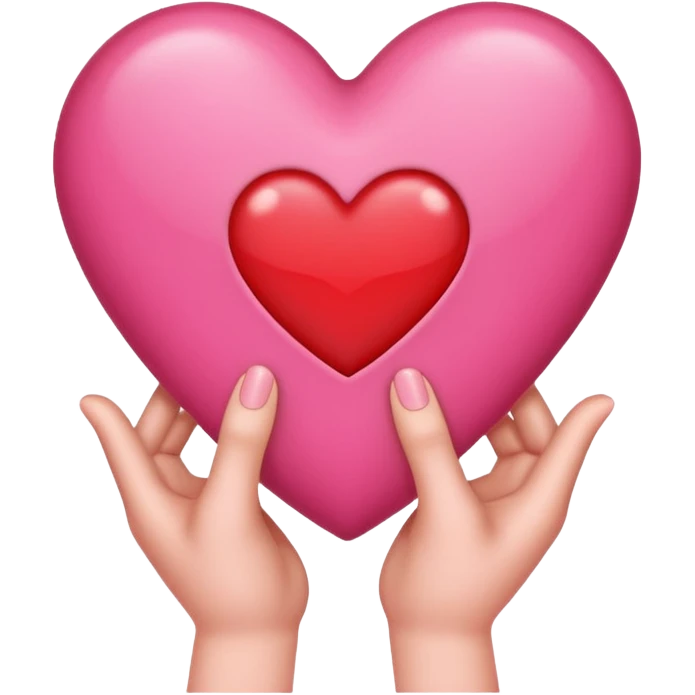 Hand heart 🫶🏻 emoji with a red heart ❤️ inside emoji