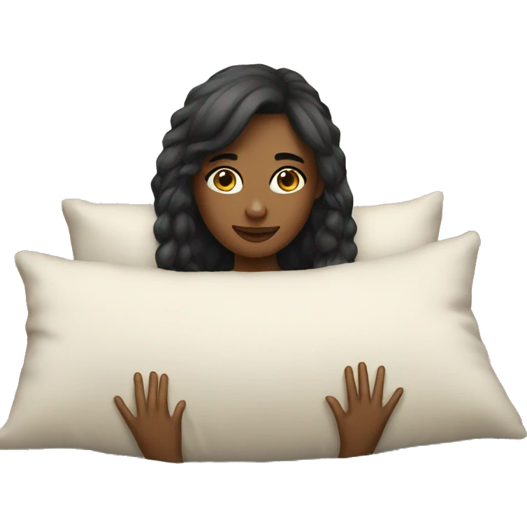 a girl with a pillow emoji