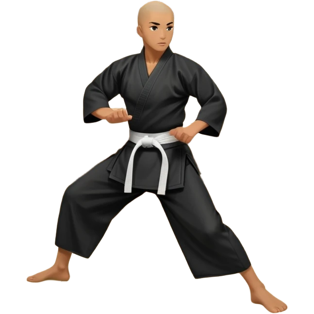 An icon depicting a martial artist in a black gi performing an Aikido technique in a dojo. The background showcases wooden floors, traditional dojo decor, and soft lighting that creates a peaceful yet focused atmosphere. The Aikido practitioner demonstrates fluid movement and precision.  emoji