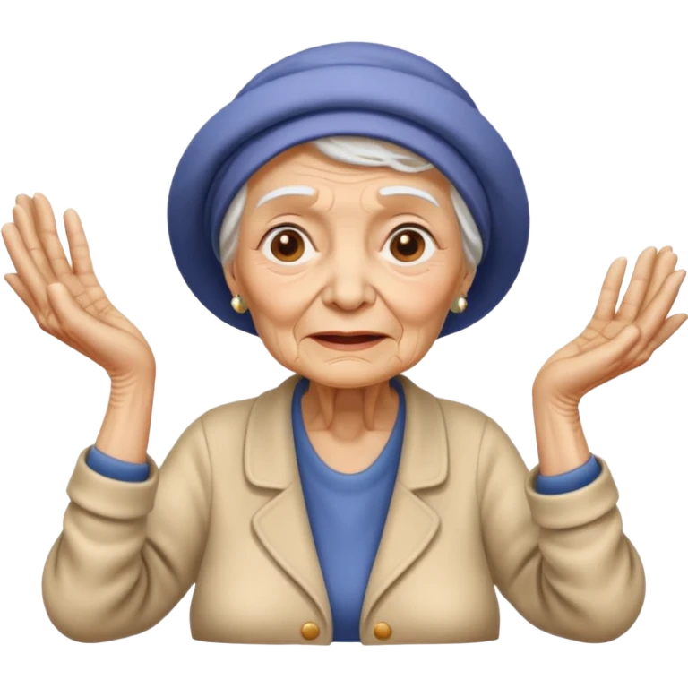 Old lady hands up raise the roof emoji