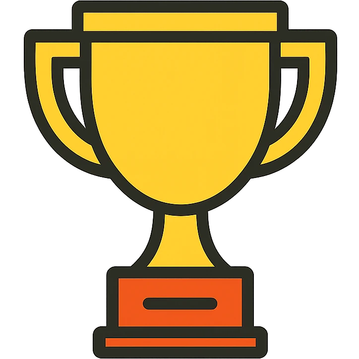 trophy, color outlined icon style, vibrant and clean emoji