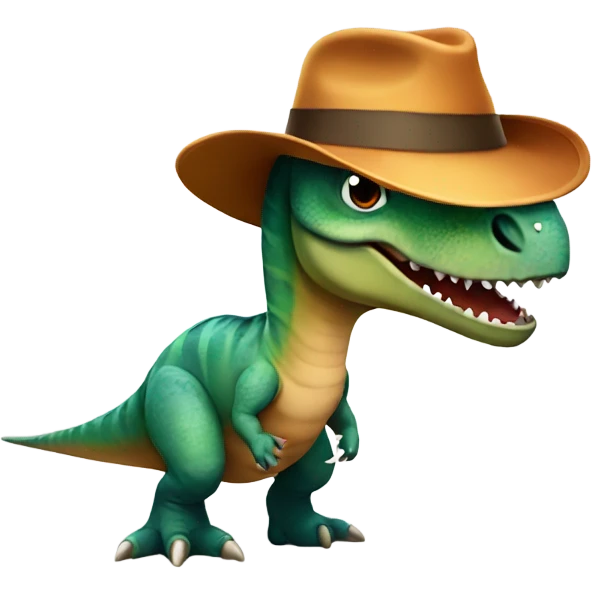 Dinosaur with hat emoji