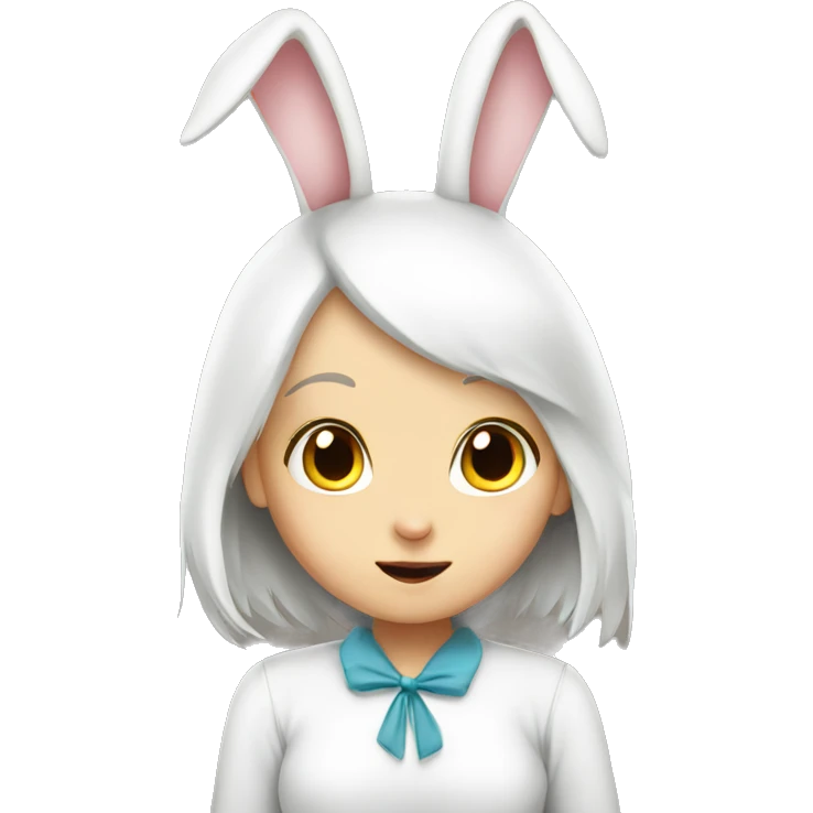 White bunny girl curious  emoji