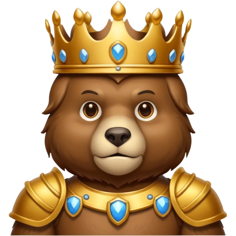 Un ours humanoïde avec une couronne et une armure emoji