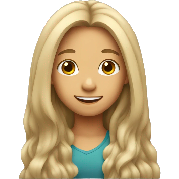 smiling girl with long hair emoji