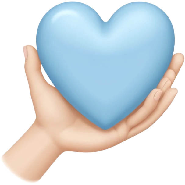 a pale blue heart in your hand  emoji