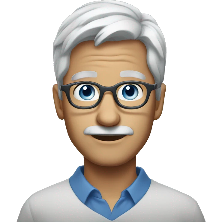 grey hair blue eyes glasses emoji