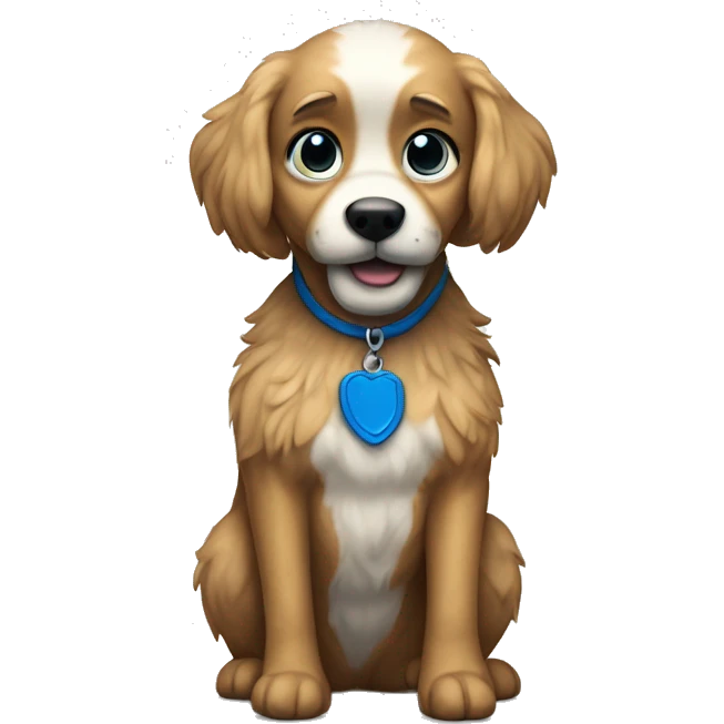 Anthropomorphic bipedal furry dog with blue fur emoji