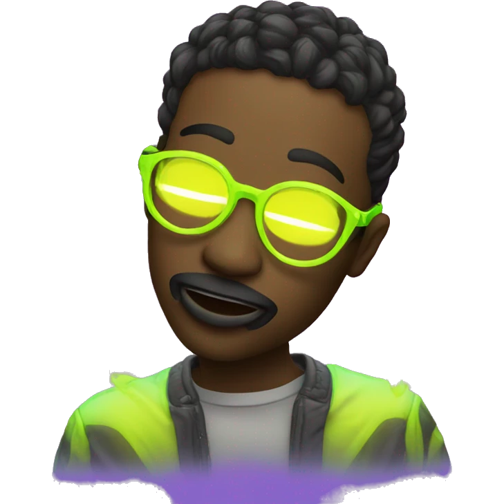 Rave party dancing neon smoking emoji
