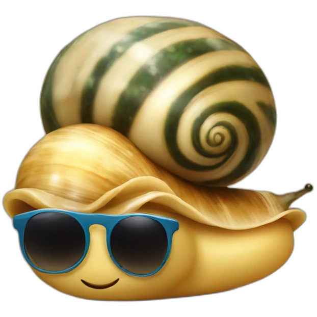 escargot with sunglasses emoji