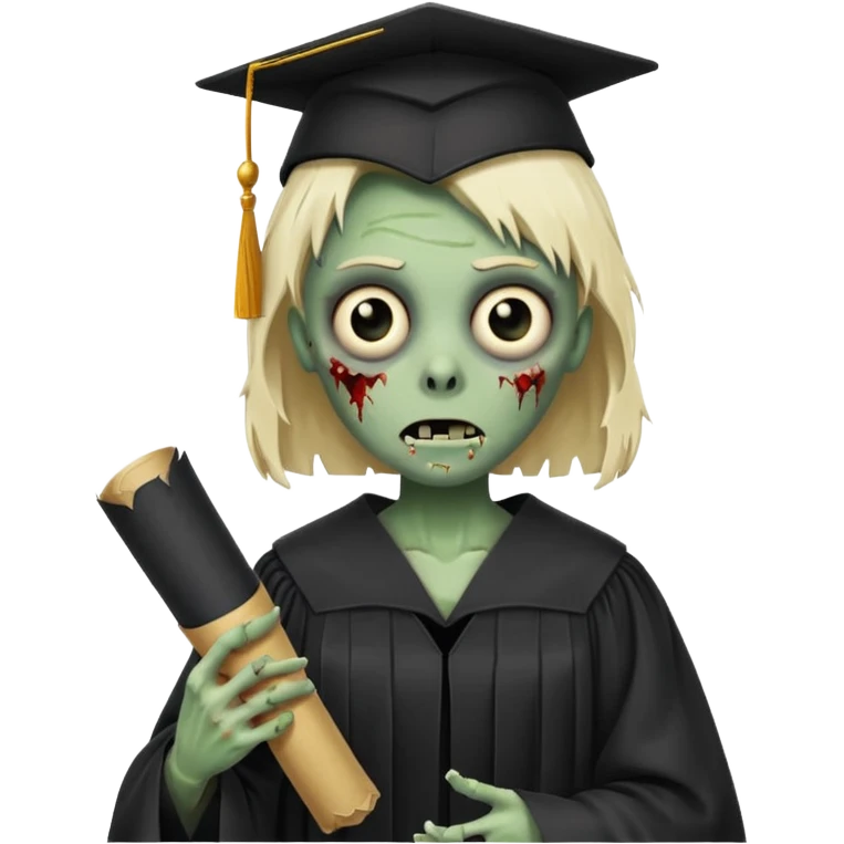 graduating zombie emoji