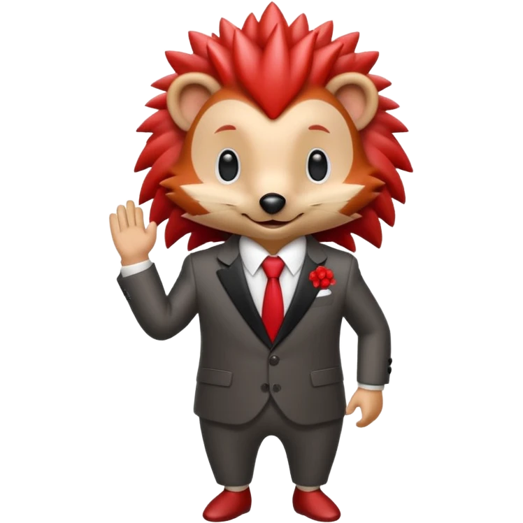  red hedgehog groom suit emoji