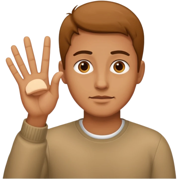 a man making the gesture of not seeing emoji