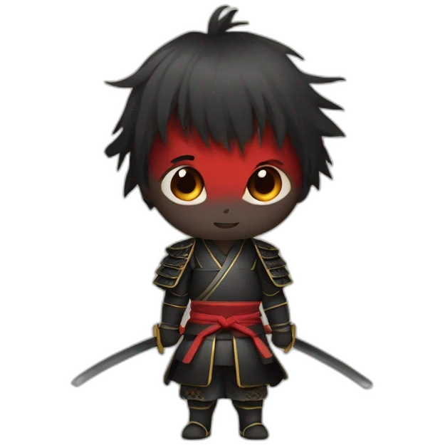 Samurai boy with red eyes emoji