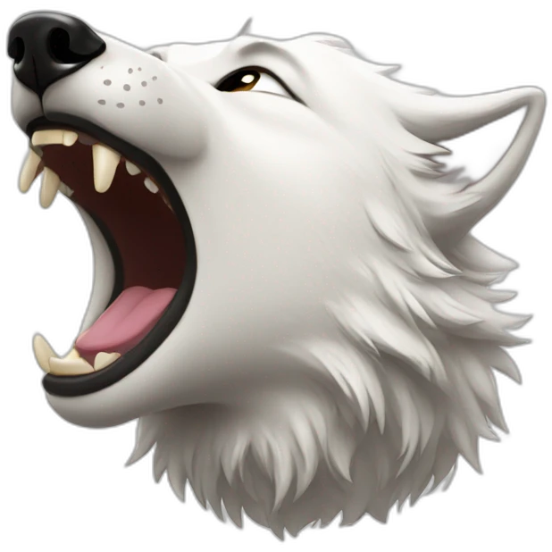 white wolf giggling emoji