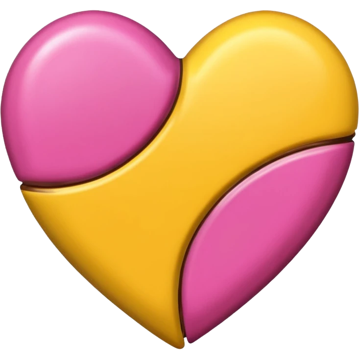 Yellow, Pink and chocolate heart emoji