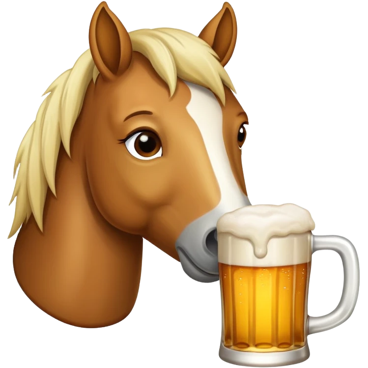 Cavalo bebendo cerveja  emoji