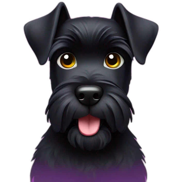 Miniature black Schnauzer in a rave emoji