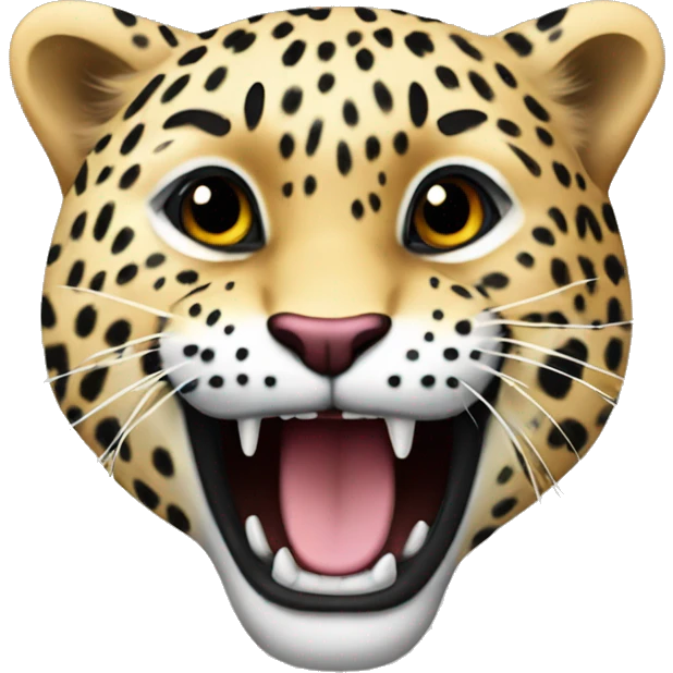 Hjerte form sne leopard  emoji