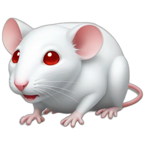 white Mouse with red eye emoji