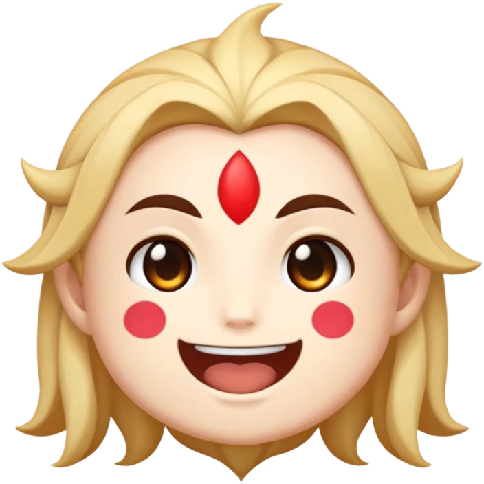Paimon from Genshin Impact, emoji style, happy expression emoji