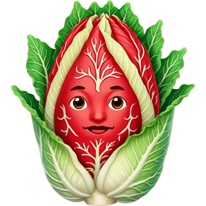 red spicy napa cabbage fully covered in red chili seasoning vibrant bold no face emoji